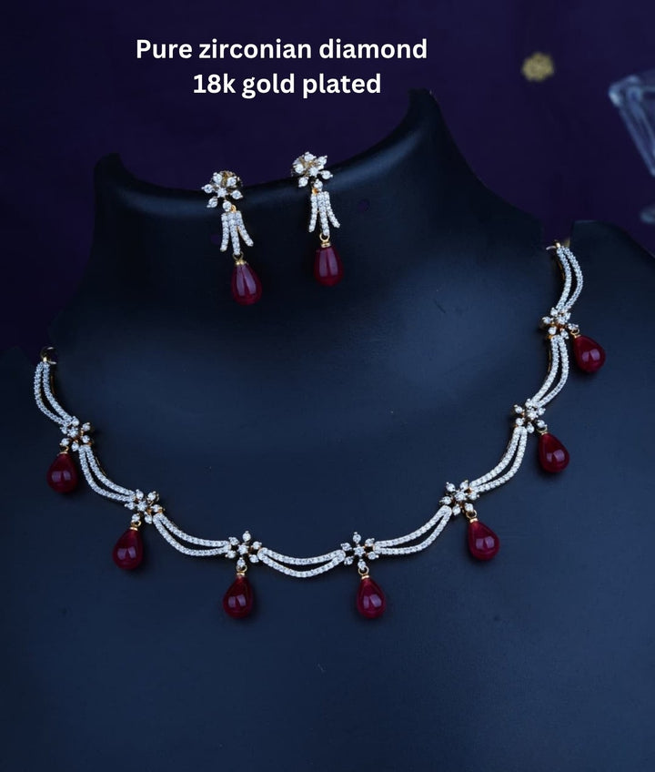 Pure Zirconian Diamond Necklace With Earrings c107020