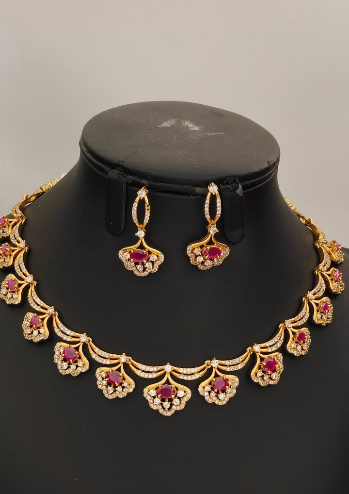 Pure Zirconian Diamond  Necklace with Earrings s130059