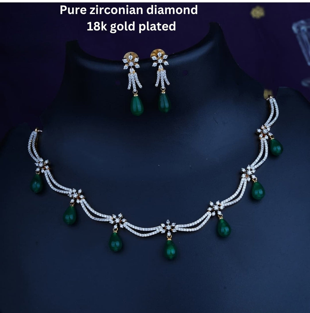 Pure Zirconian Diamond Necklace With Earrings c107020