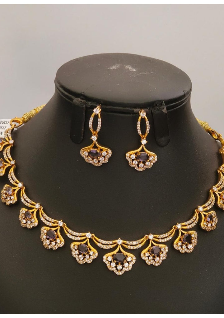 Pure Zirconian Diamond  Necklace with Earrings s130059