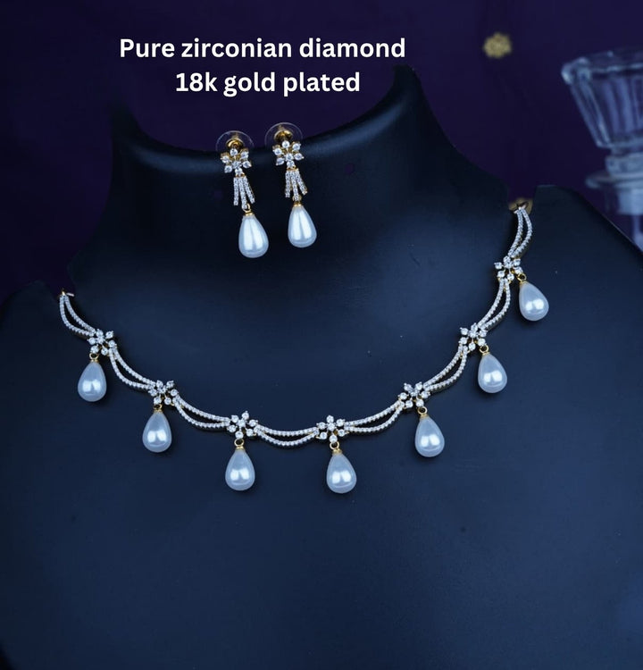 Pure Zirconian Diamond Necklace With Earrings c107020