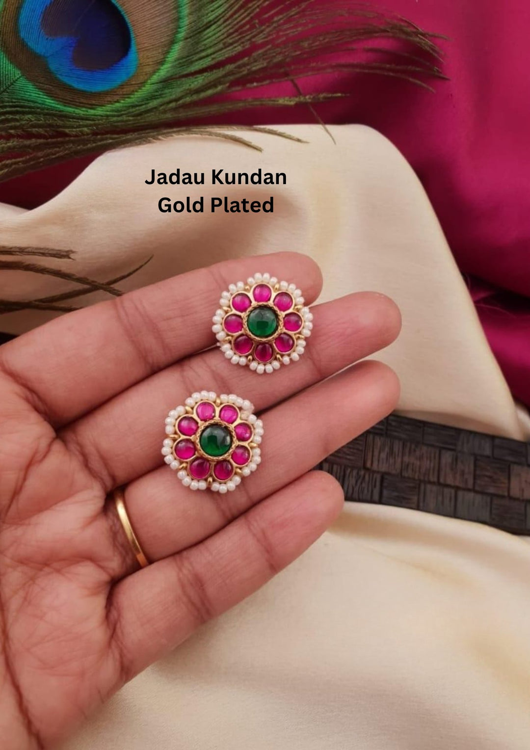 Jadau Kundan Gold Plated Studs g10599