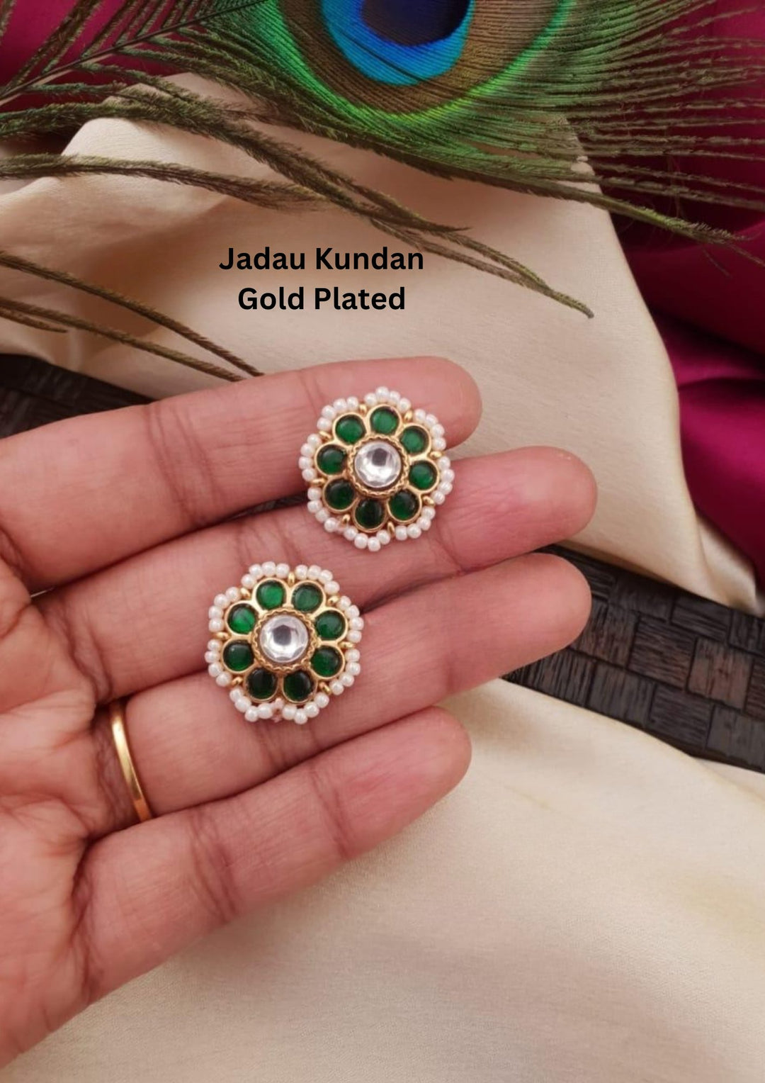 Jadau Kundan Gold Plated Studs g10599