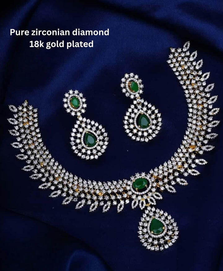 Pure Zirconian Diamond Necklace With Earrings c1016020