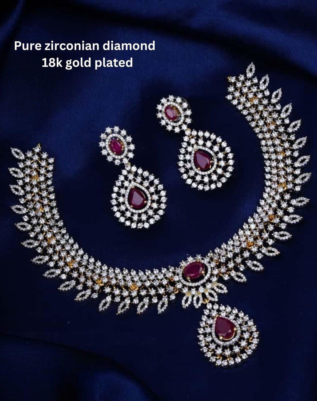 Pure Zirconian Diamond Necklace With Earrings c1016020