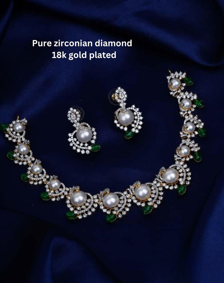 Pure Zirconian Diamond Necklace With Earrings c1012020