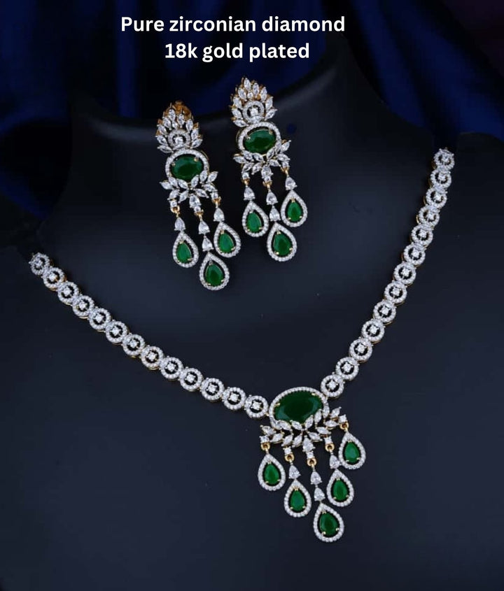 Pure Zirconian Diamond Necklace With Earrings c1018020