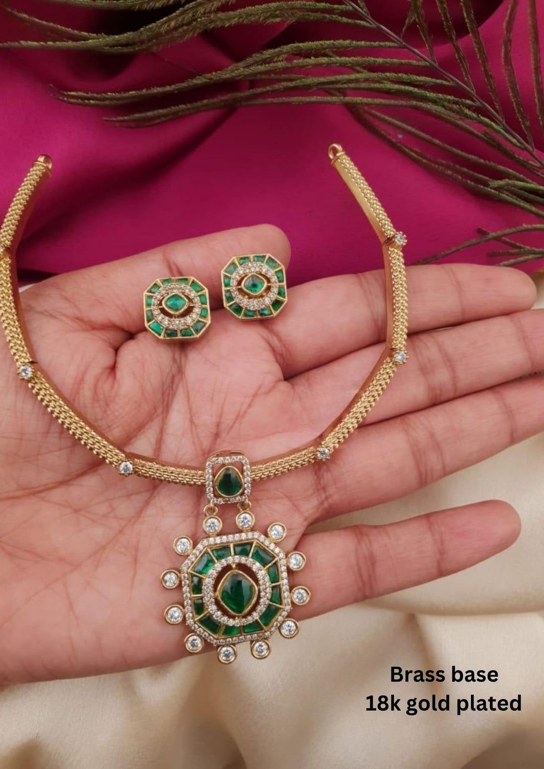 Jadau Kundan Necklace with Earrings g101350