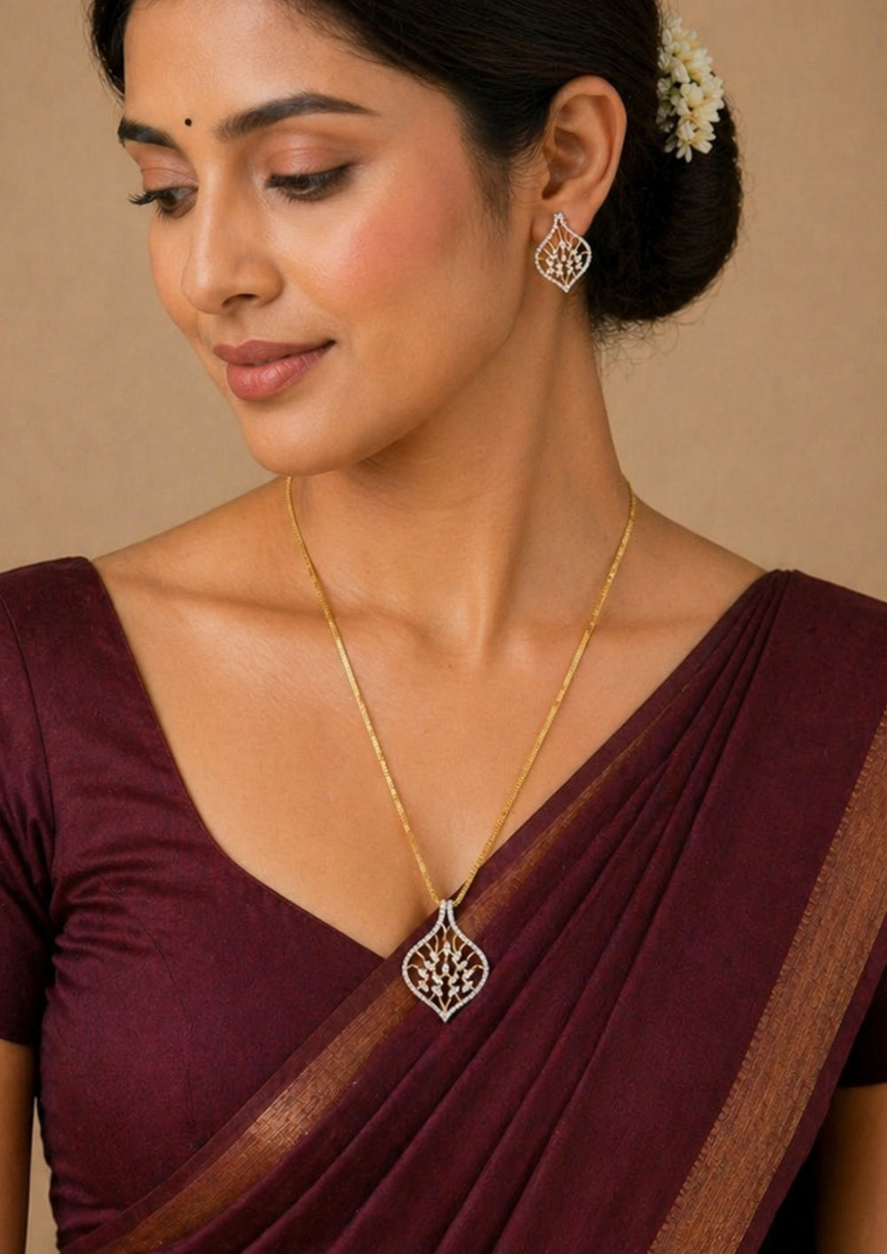 pure zirconian diamond chain set ideal for daily wear and party wear 