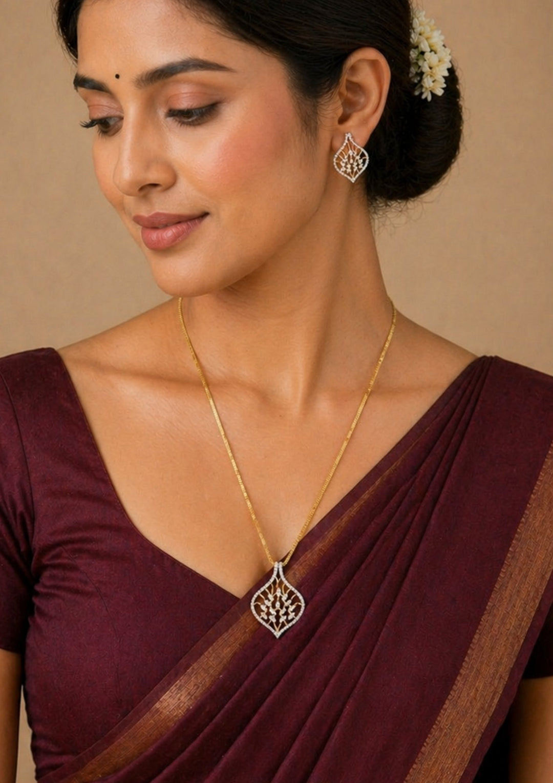 pure zirconian diamond chain set ideal for daily wear and party wear 