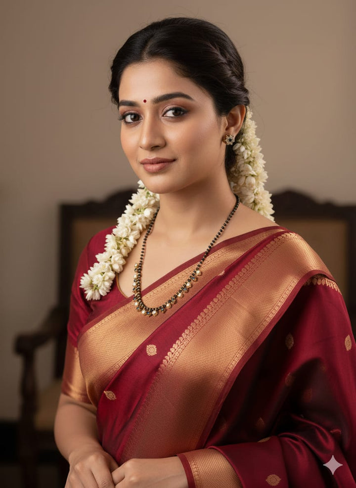 women wearing this single line black and white stone mangalsutra