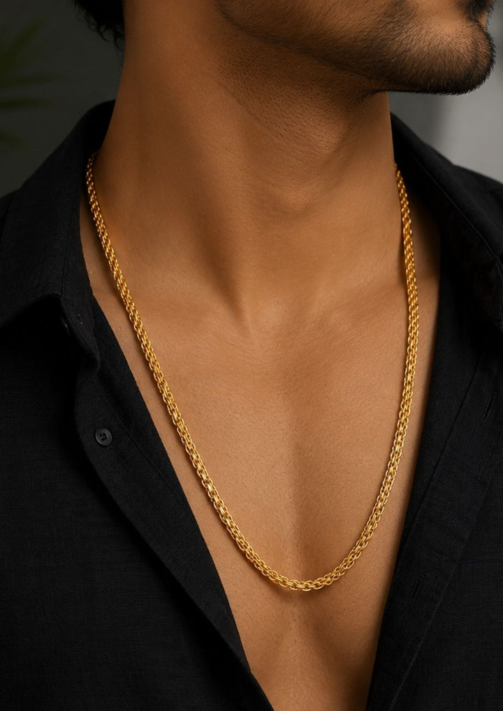 Man wearing a Gold-plated men&
