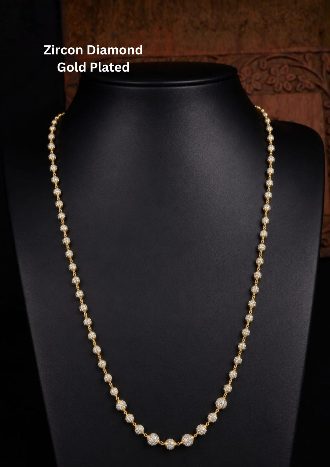 Elegant two tone gold plated beaded chain featuring alternating gold and silver textured beads with a sleek lightweight design. Perfect for daily wear, office wear, festive occasions, and gifting.